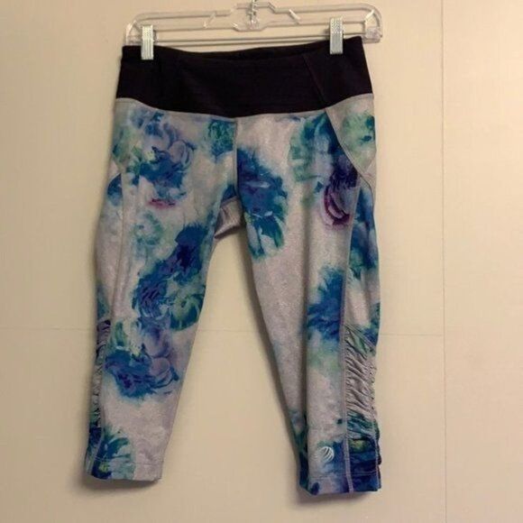 MPG Watercolor Floral Cropped Leggings Size S - Picture 1 of 11
